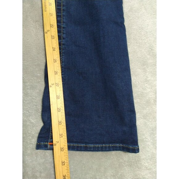 True Religion Jeans Women 32 Blue Denim Becca Mid Rise Bootcut Dark Wash Stretch - Picture 5 of 11